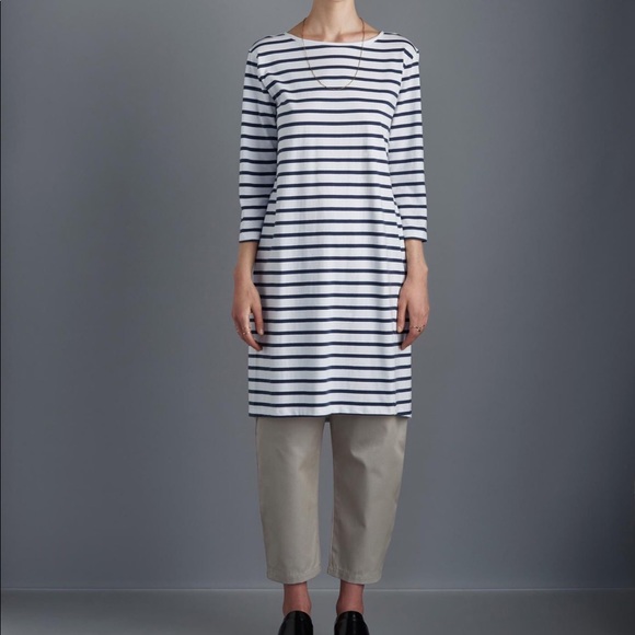 white boatneck dress